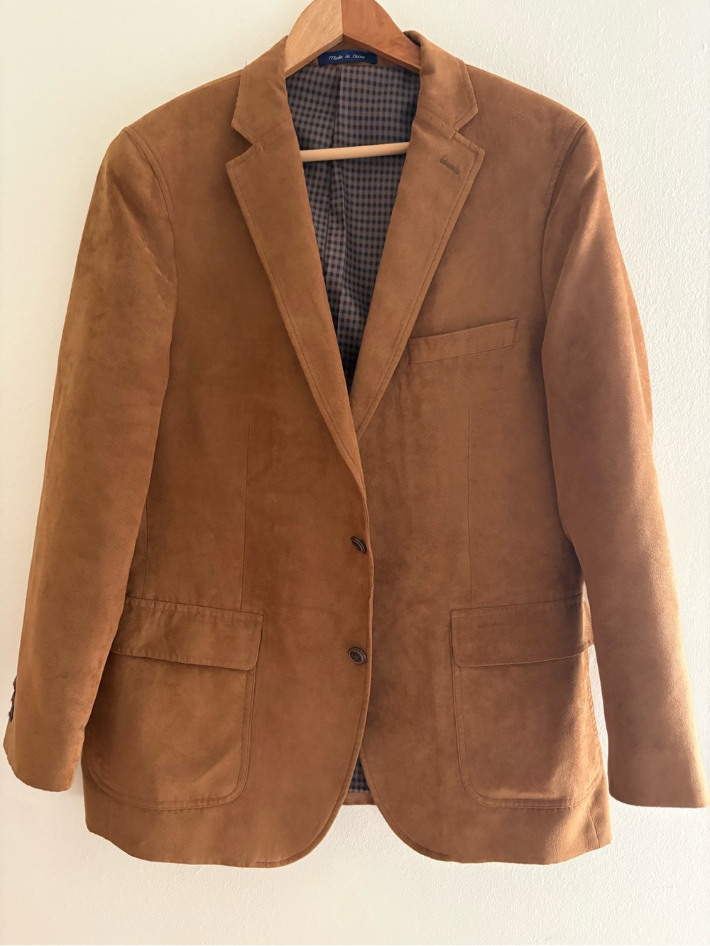 Vintage Alan Flusser Suede Two-Button Blazer in Cognac